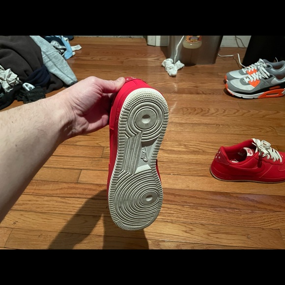 Red Air Force one red with white bottoms brand new - Picture 3 of 4